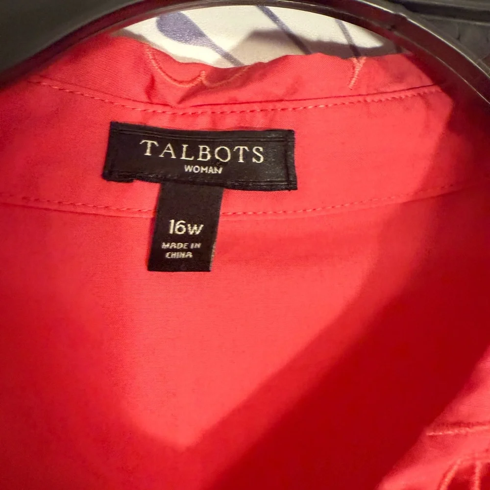 Talbots Coral Button-Down Midi Dress women’s size 16W - Picture 2 of 5